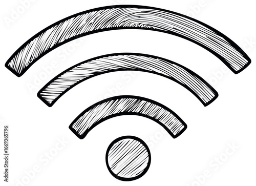 Hand drawn Wi-Fi symbol sketch. Doodle style wireless connection icon isolated.