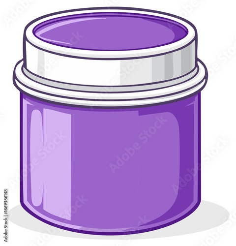 Purple Cream Container with Screw Top Lid for Cosmetics or Food Storage