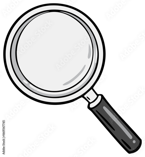Isolated cartoon magnifying glass vector illustration for investigation and inspection