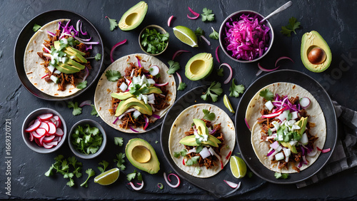 .Deconstructed Tacos Flat Lay