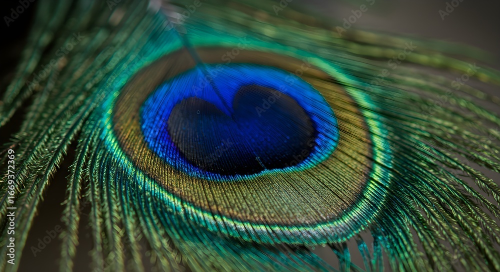 Obraz premium Peacock feather close up