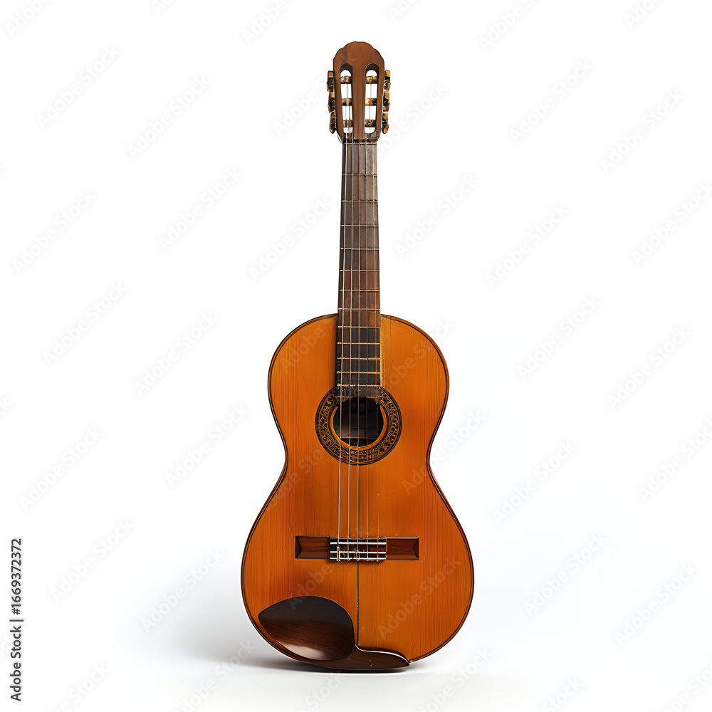 Obraz premium acoustic guitar on white background with png white background isolated