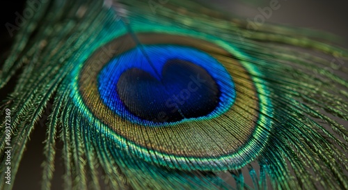 Peacock feather close up
