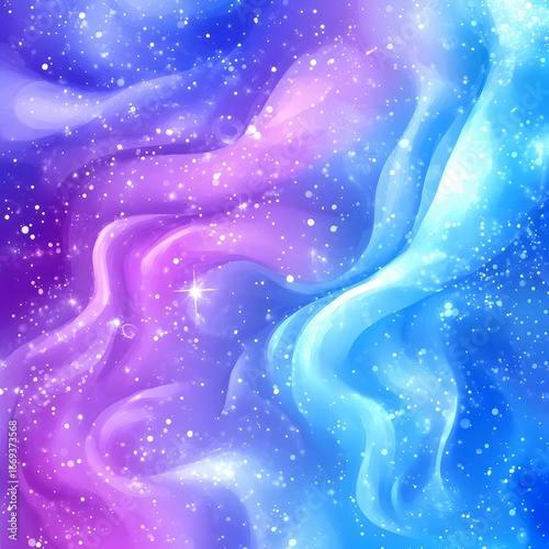 Abstract Galaxy Background Purple Blue Swirls Nebula Cosmic Space