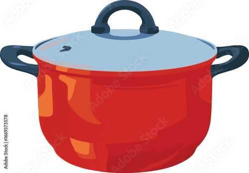 red pot isolated on white