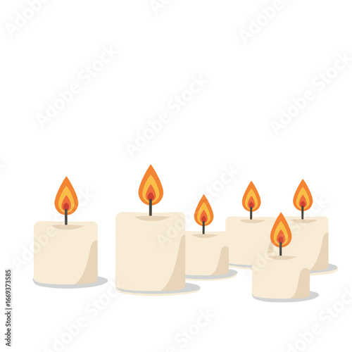 burning candle on a white background