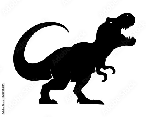 silhouette of a Tyrannosaurus rex dinosaur, vector illustration
