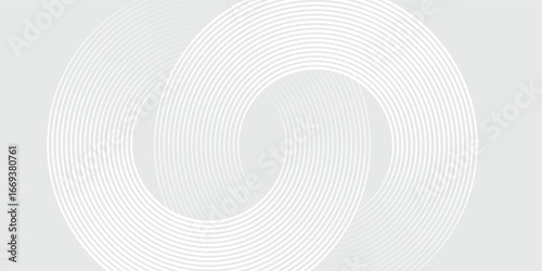 Abstract white glowing geometric lines on gray background. Modern shiny blue circle lines pattern. best seller background