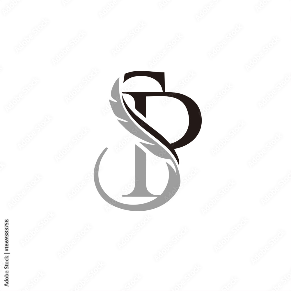 Naklejka premium Print SP letter logo design for your brand and company identity