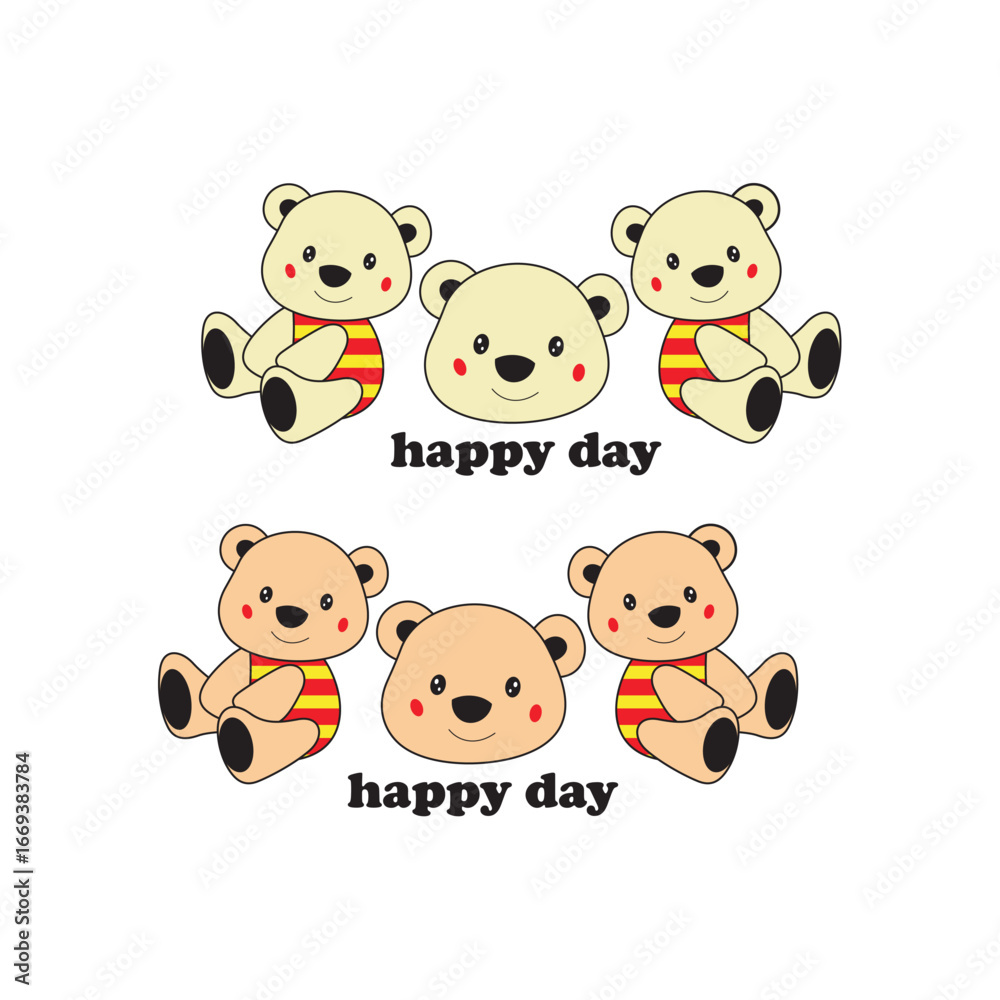 Naklejka premium bear happy day.eps