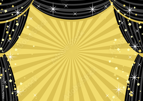 ブラックフライデー背景、横、集中線、イラスト、かわいい、黒幕