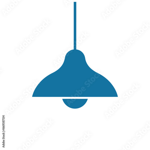 Isolated blue pendant light icon on white background for interior design use