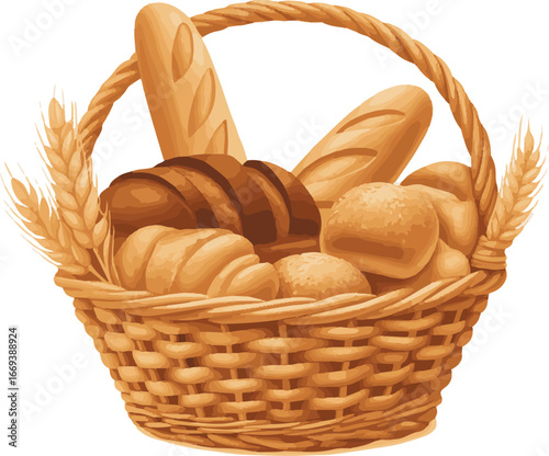basket with bread