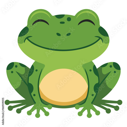 Head frog cartoon character vector illustration on white background