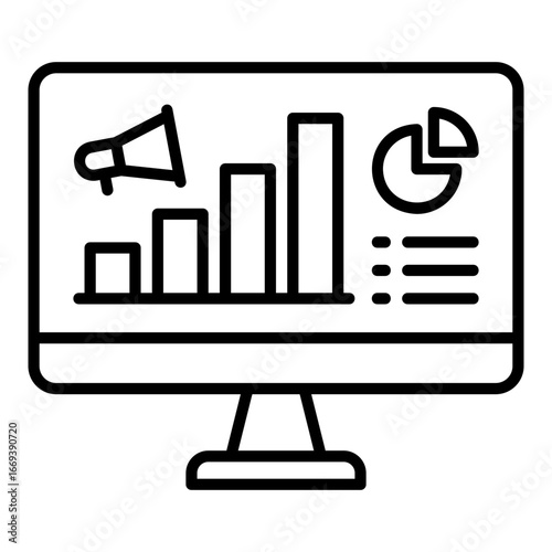 Marketing dashboard page icon to optimize sales ads