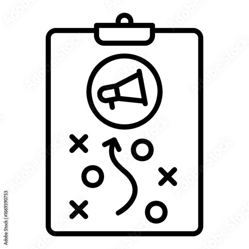 Marketing strategy icon for determining advertising steps