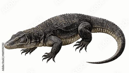 Scales and Sunlight Komodo dragon isolated watercolor vector illustration svg