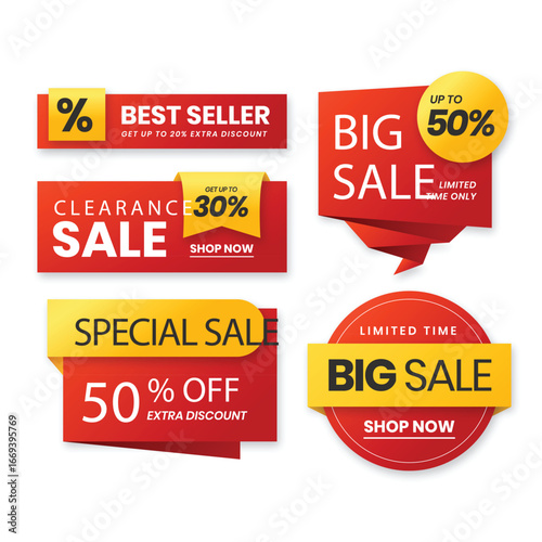 Sales and Discounts: Dynamic Graphic Display of promotional banners, offering a spectrum of compelling sales tags for maximum visual appeal. Showcasing attractive discounts.