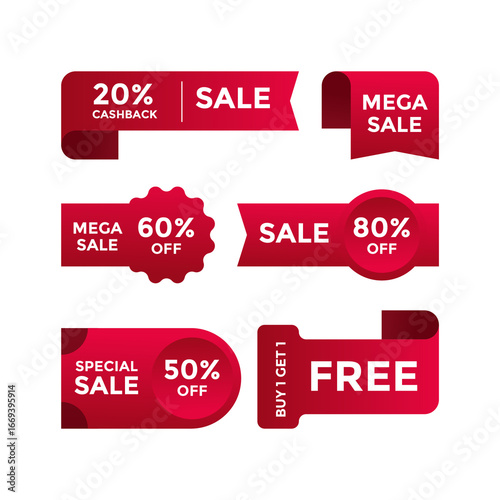 Sale Banner Collection: Set of eye-catching sale banners designed to showcase promotional offers, deals, and discounts. Featuring a variety of vibrant designs to capture attention and boost sales. 