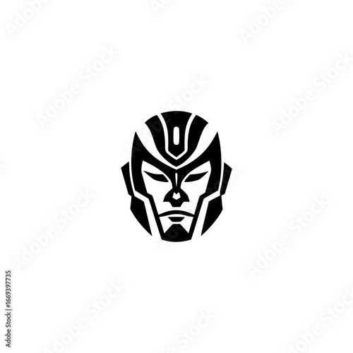 Single Line Art Robot Face Icon – Minimal Outline Artificial Intelligence, Machine Learning, Future Technology and AI Innovation Vector Illustration