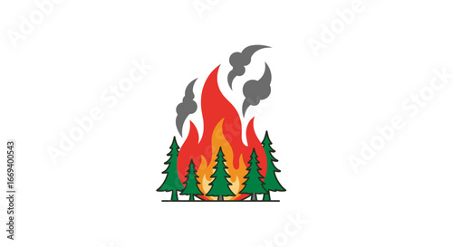 forest fire, burning trees, wildfire, inferno, flames, smoke, hot, emergency, disaster, nature, environmental, danger, hazard, risk, warning