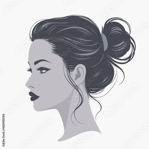 Beautiful fashion model with long hair and a glamourous face
