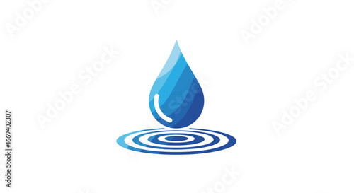 water drop ripple, blue liquid, nature, purity, clean, fresh, aqua, icon, symbol, design element, corporate identity, logo, branding, illustration, graphic