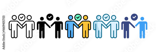 Partnership Deal Icon Set Multiple Style Collection