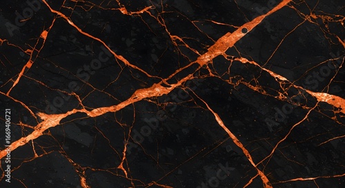 Black marble texture with copper veining