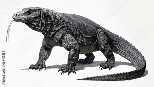The Ancient Gaze Komodo dragon isolated watercolor vector illustration svg