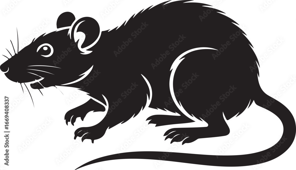 Fototapeta premium Mouse or Rat Icon Vector Design on White Background.