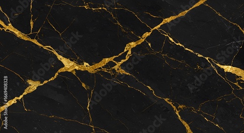 Black stonelike texture with crackled gold veining throughout