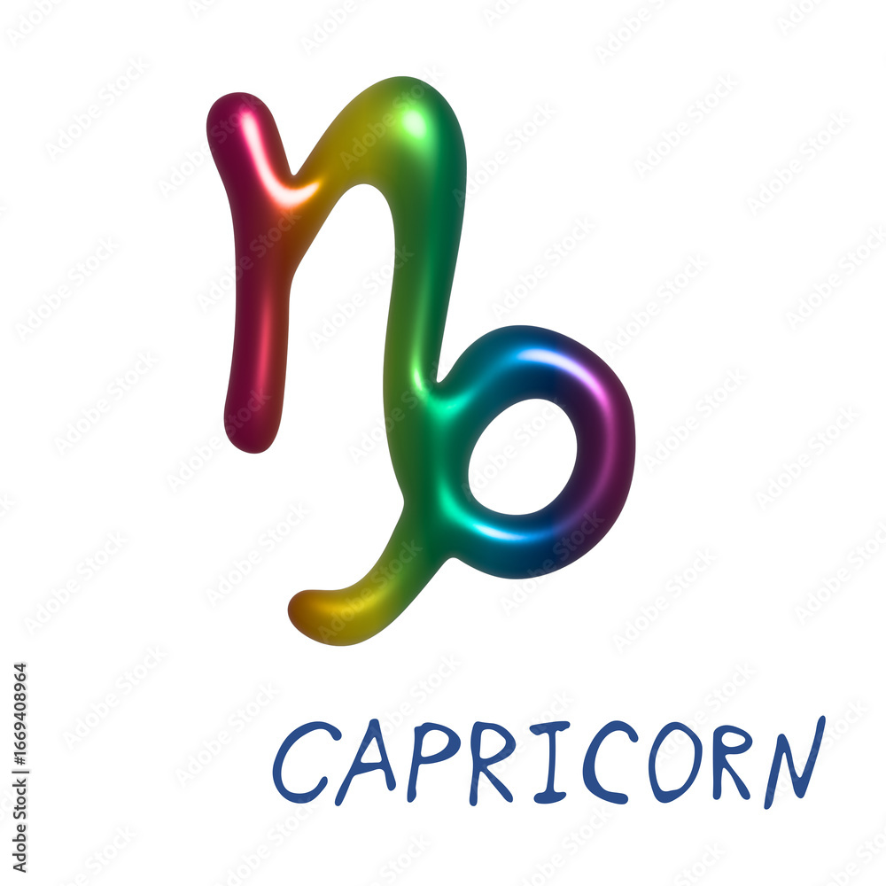 Obraz premium 3d capricorn zodiac sign Astrology clipart Element for design