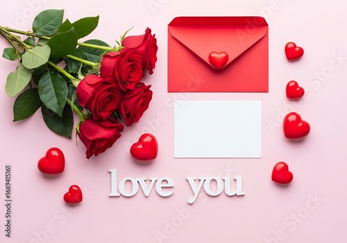 Roses and hearts for valentines day