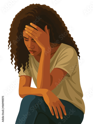 Frustrated Woman with a Headache