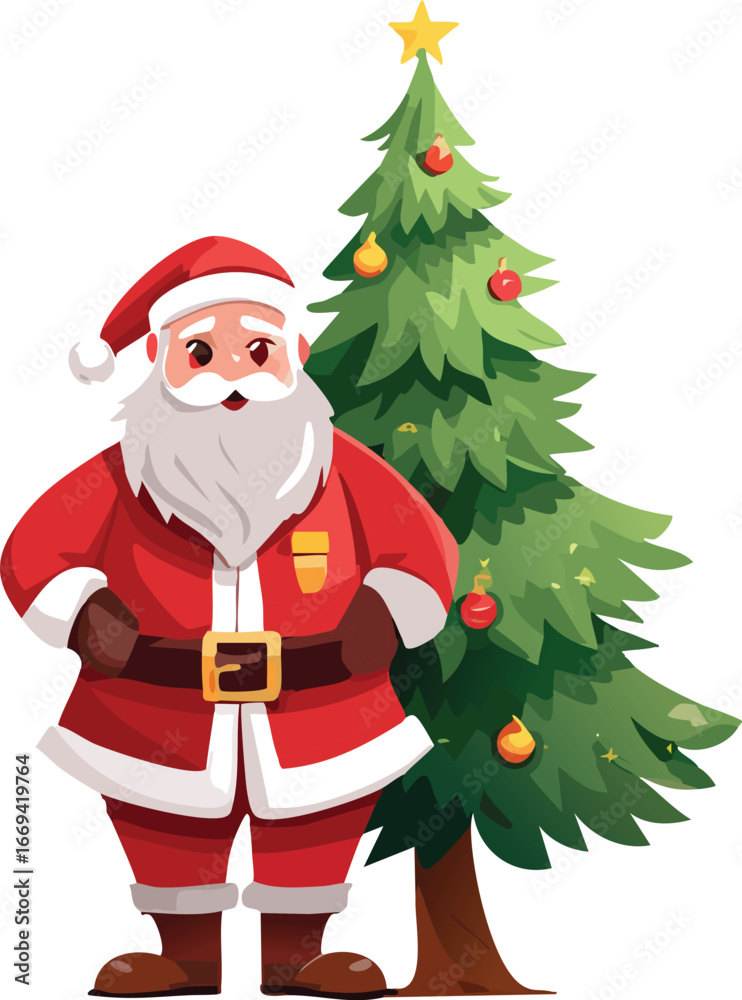 Fototapeta premium santai claus beside tree