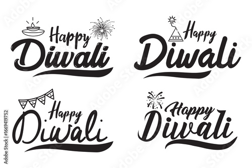 Creative Diwali Diya design for Hindu festival, Happy Diwali abstract greeting card flat design template with festive Diya, happy diwali decorative diya festival card design