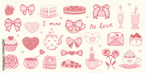 Valentine S Day Sweet Treats And Gifts Collection Pink Palette valentine's day love