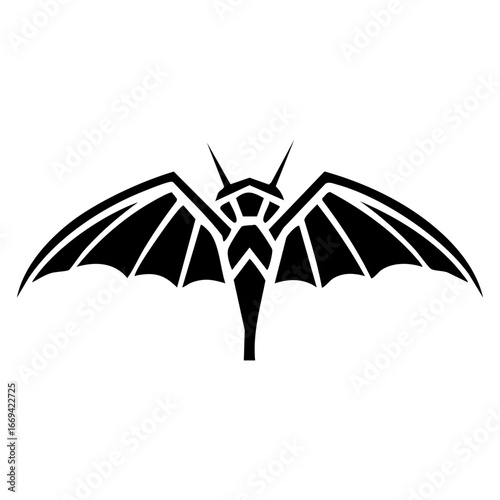 black and white wingsuit logo with, modern emblem style