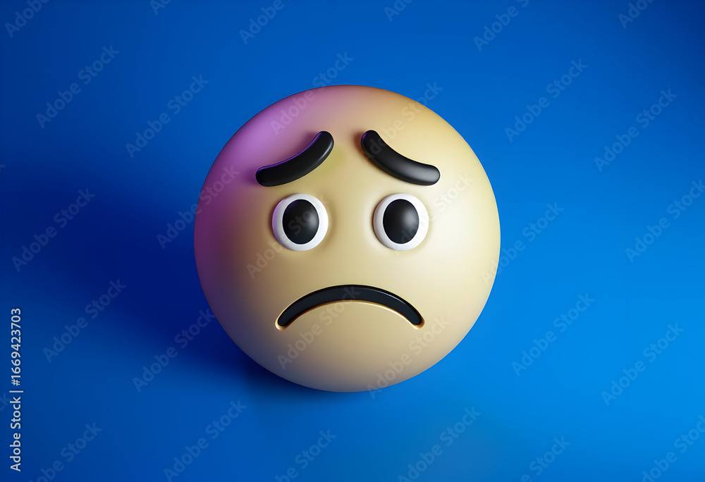 Fototapeta premium Sad Emoji in 3D Render