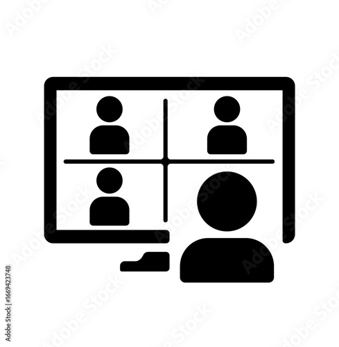 Video conference , webinar vector icon illustration