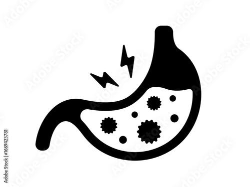 Stomach ( gastric cancer ) vector icon illustration