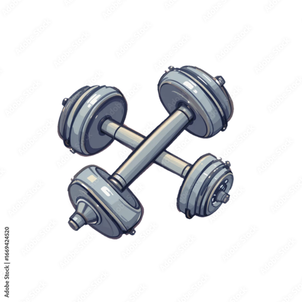 Naklejka premium Flat colored gym equipment vector illustration with transparent background 