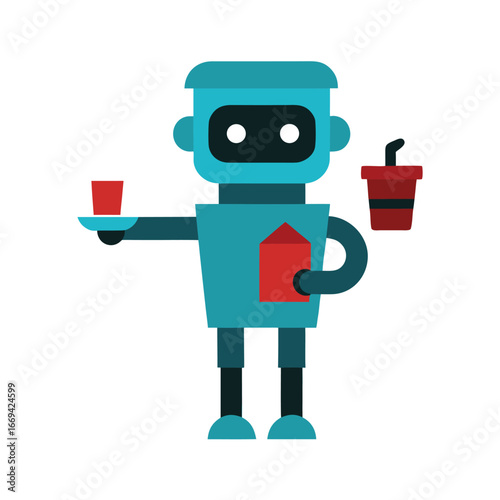 Robot Serving Drinks and Food android technology