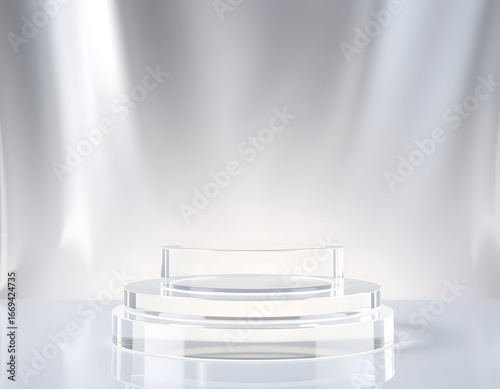 Elegant Glass Display Stage with Soft Lighting