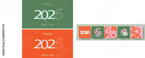 New year 2026 badges and greetings