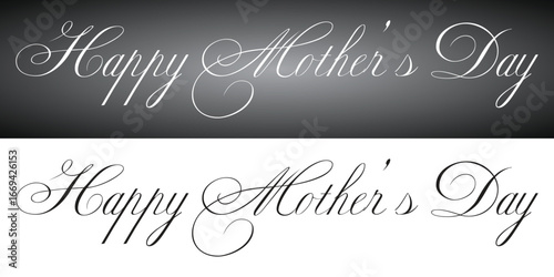 Happy Mother's Day Calligraphy Vector Art with Flourishes. Beautiful Hand-Lettered Design for Greeting Cards, Banners, Posters and Celebrations
