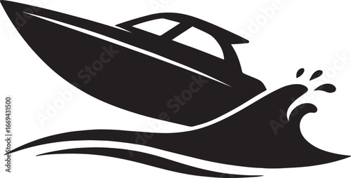 Speedboat sailing in rough seas. উত্তাল সাগরে স্পিড বোট চলছে