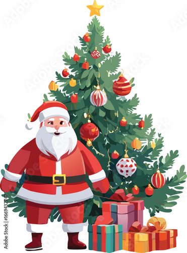 santa claus with christmas gifts
