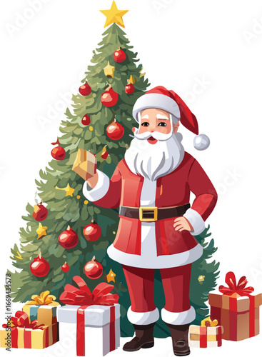 santa claus with christmas gifts